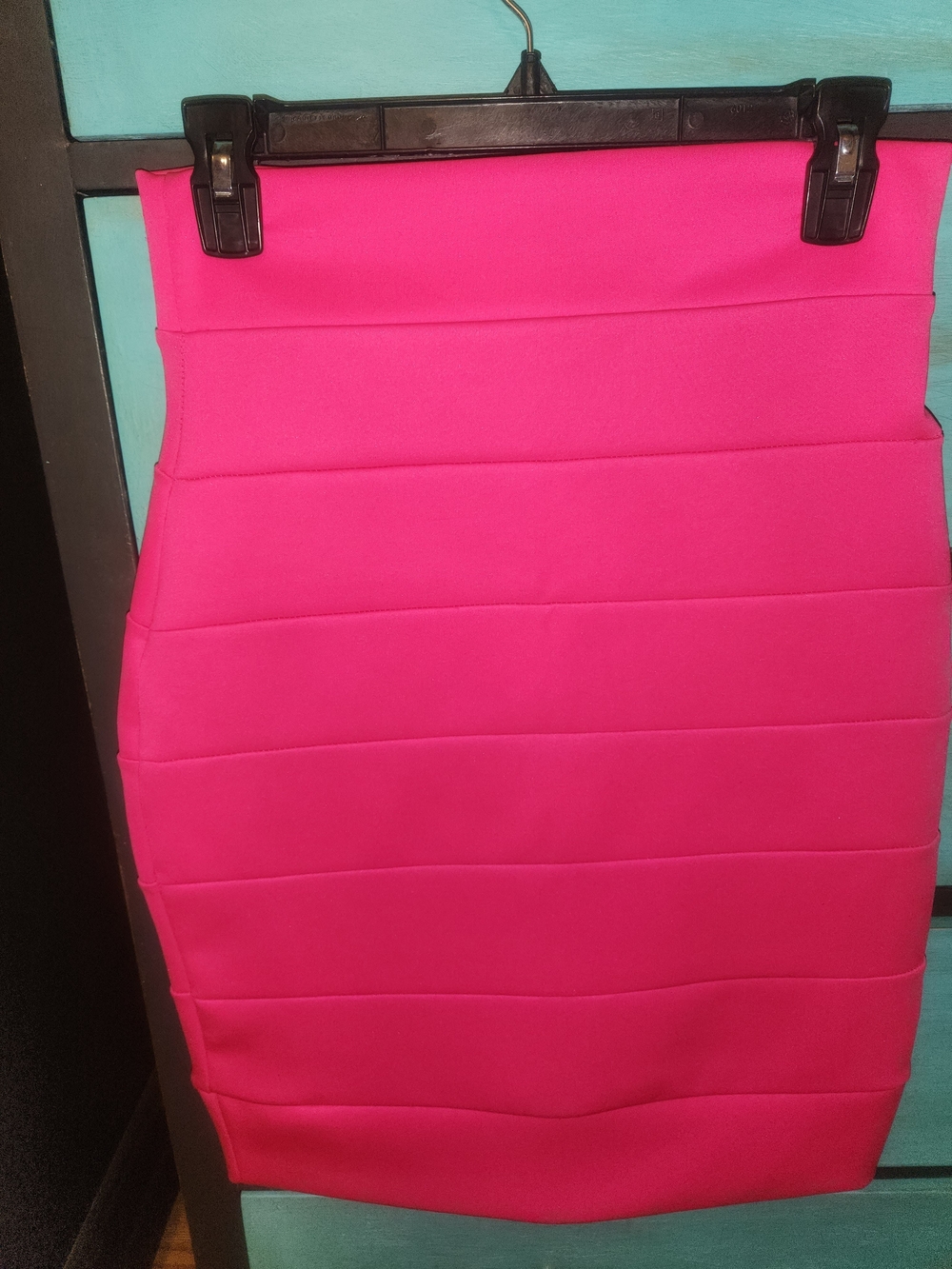 a'gaci Hot Pink Bandage Pencil Skirt